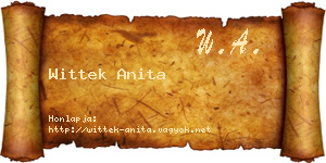 Wittek Anita névjegykártya
