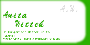 anita wittek business card